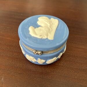 Blue Ceramic Angel Trinket Box